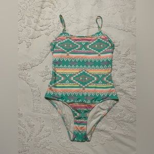 Chubbies women’s swimsuit en fuego teal Aztec print
